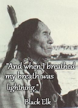 Black Elk | "And when I breathed; my breath was; lightning."; Black Elk | image tagged in native american,native americans,indians,indian chief,indian chiefs,tribe | made w/ Imgflip meme maker