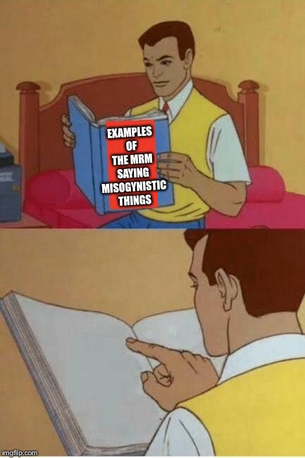 No citation available | EXAMPLES OF THE MRM SAYING MISOGYNISTIC THINGS | image tagged in no citation available | made w/ Imgflip meme maker