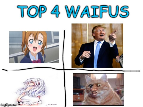 Blank White Template | TOP 4 WAIFUS | image tagged in blank white template | made w/ Imgflip meme maker
