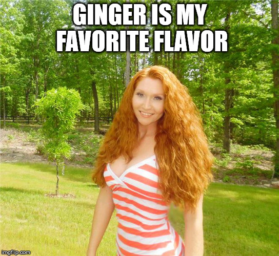 gingerlicious | GINGER IS MY FAVORITE FLAVOR | image tagged in gingerlicious | made w/ Imgflip meme maker