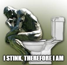 Rodin's Thinker Toilet | I STINK, THEREFORE I AM | image tagged in rodin's thinker toilet | made w/ Imgflip meme maker
