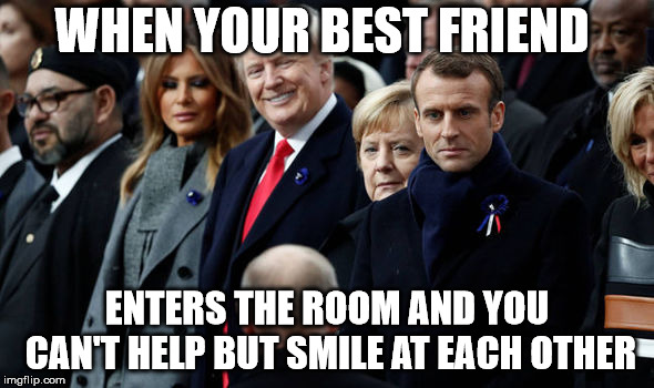 Trump Sees Putin | WHEN YOUR BEST FRIEND; ENTERS THE ROOM AND YOU CAN'T HELP BUT SMILE AT EACH OTHER | image tagged in donald trump,vladimir putin | made w/ Imgflip meme maker