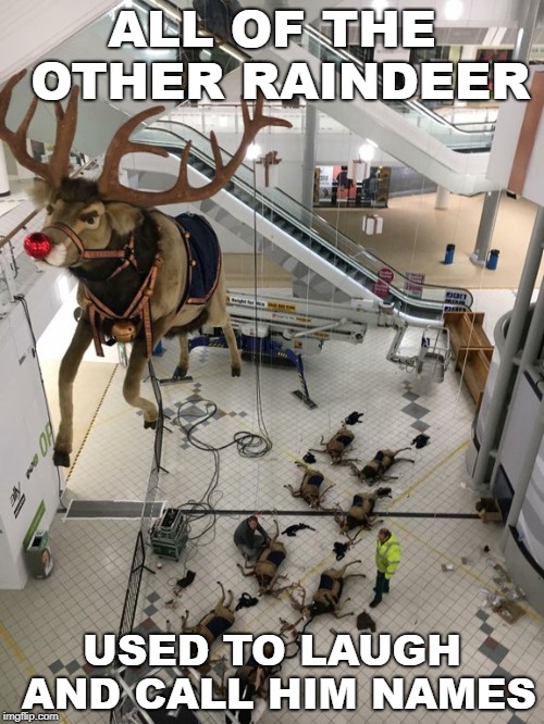 ALL OF THE OTHER RAINDEER; USED TO LAUGH AND CALL HIM NAMES | made w/ Imgflip meme maker