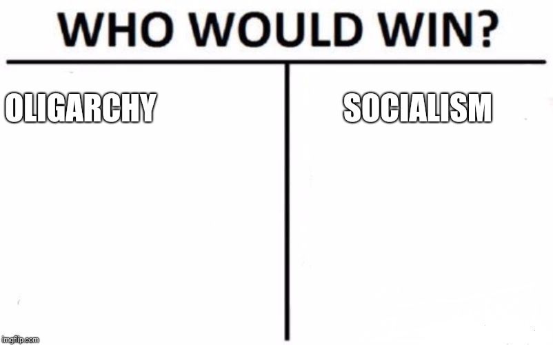 Who Would Win? | OLIGARCHY; SOCIALISM | image tagged in memes,who would win | made w/ Imgflip meme maker