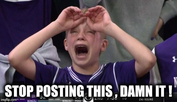 Northwestern no  | STOP POSTING THIS , DAMN IT ! | image tagged in northwestern no | made w/ Imgflip meme maker