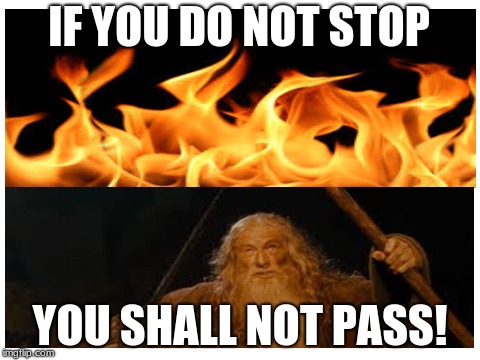 rip the people in the California fires | IF YOU DO NOT STOP; YOU SHALL NOT PASS! | image tagged in blank white template | made w/ Imgflip meme maker