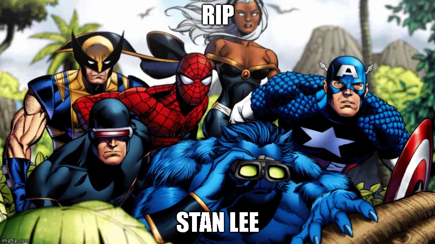 Marvel hero's waiting | RIP; STAN LEE | image tagged in marvel hero's waiting | made w/ Imgflip meme maker