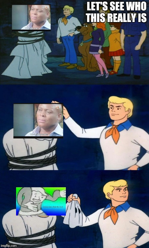 Whom's dis ? | LET'S SEE WHO THIS REALLY IS | image tagged in scooby doo the ghost | made w/ Imgflip meme maker