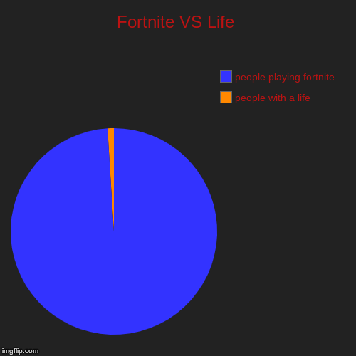 Fortnite VS Life | people with a life, people playing fortnite | image tagged in funny,pie charts,fortnite | made w/ Imgflip chart maker