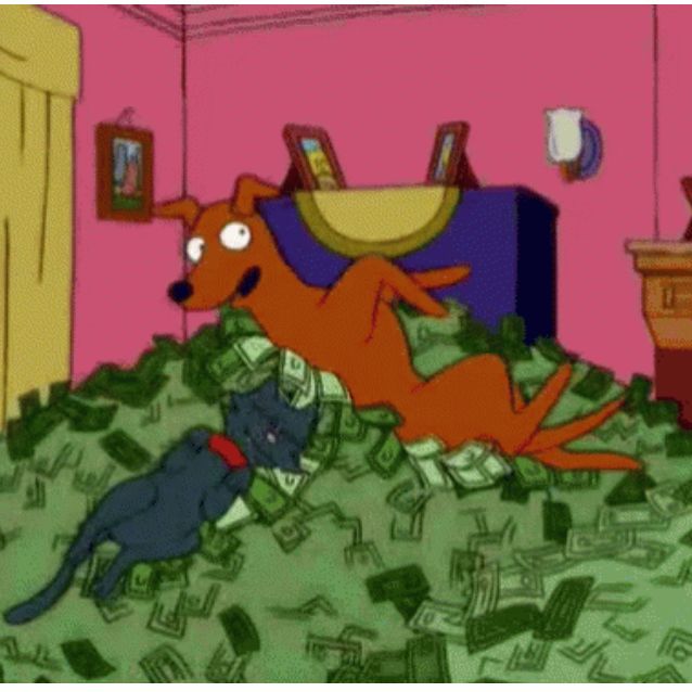 Simpsons Pets Rolling in Money Blank Meme Template