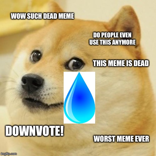 Doge Meme | WOW SUCH DEAD MEME; DO PEOPLE EVEN USE THIS ANYMORE; THIS MEME IS DEAD; DOWNVOTE! WORST MEME EVER | image tagged in memes,doge | made w/ Imgflip meme maker