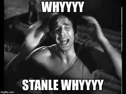 Stanley calling Stella | WHYYYY; STANLE
WHYYYY | image tagged in stanley calling stella | made w/ Imgflip meme maker