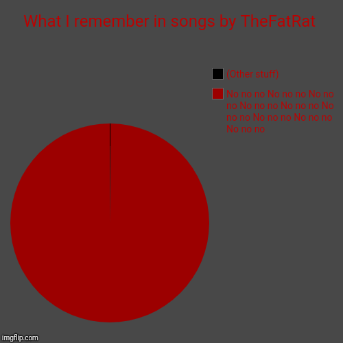 What I remember in songs by TheFatRat | No no no No no no No no no No no no No no no No no no No no no No no no No no no , (Other stuff) | image tagged in funny,pie charts | made w/ Imgflip chart maker