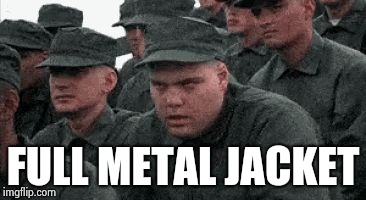 Private Pyle Stare | FULL METAL JACKET | image tagged in private pyle stare | made w/ Imgflip meme maker