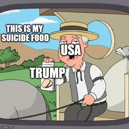 USA Will die because of Trump | THIS IS MY SUICIDE FOOD; USA; TRUMP | image tagged in memes,pepperidge farm remembers,donald trump,usa,funny meme | made w/ Imgflip meme maker