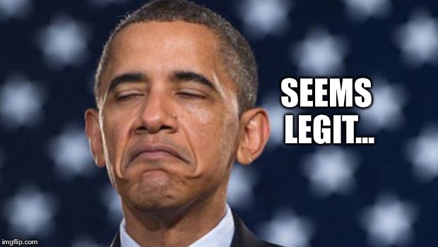 "Seems Legit" Obama | SEEMS LEGIT... | image tagged in seems legit obama | made w/ Imgflip meme maker