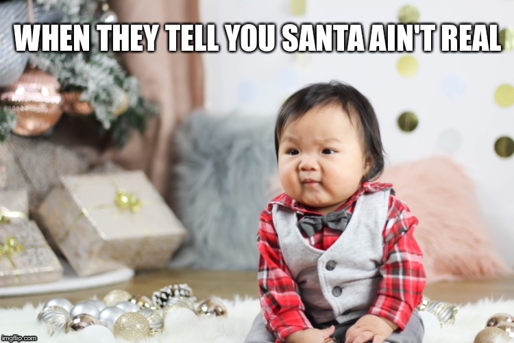 Santa | WHEN THEY TELL YOU SANTA AIN'T REAL | image tagged in kids,christmas,santa | made w/ Imgflip meme maker