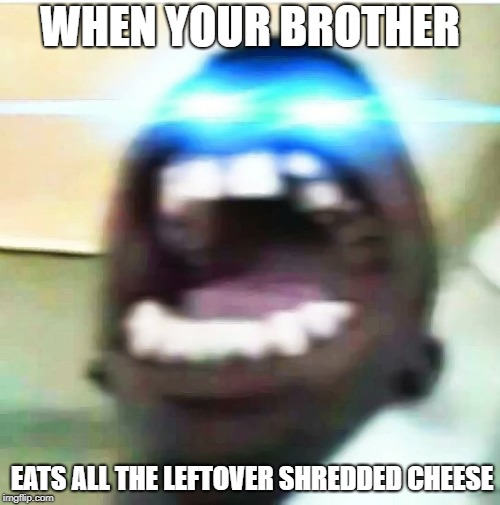 WHEN YOUR BROTHER; EATS ALL THE LEFTOVER SHREDDED CHEESE | image tagged in funny,i sleep meme with ascended template | made w/ Imgflip meme maker