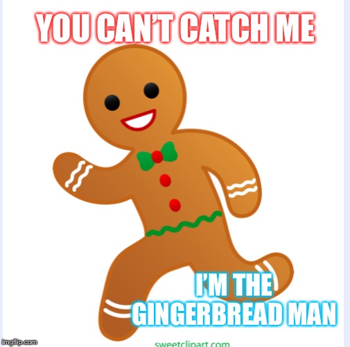 YOU CAN’T CATCH ME I’M THE GINGERBREAD MAN | made w/ Imgflip meme maker