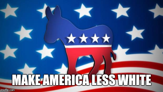 Democrats | MAKE AMERICA LESS WHITE | image tagged in democrats,memes,identity politics | made w/ Imgflip meme maker