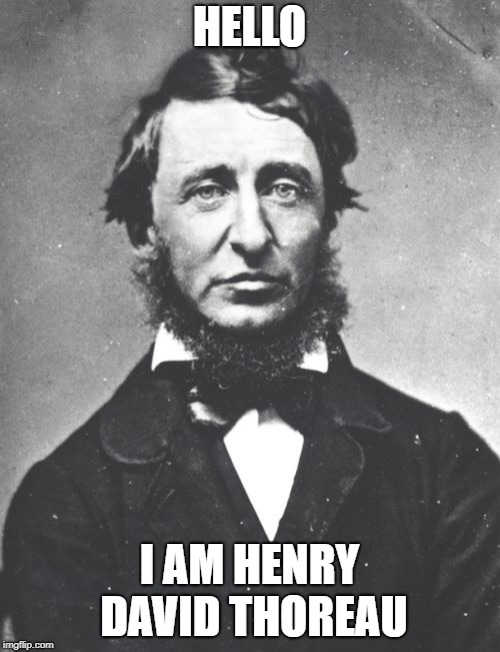 Henry David Thoreau | HELLO I AM HENRY DAVID THOREAU | image tagged in memes,henry david thoreau | made w/ Imgflip meme maker