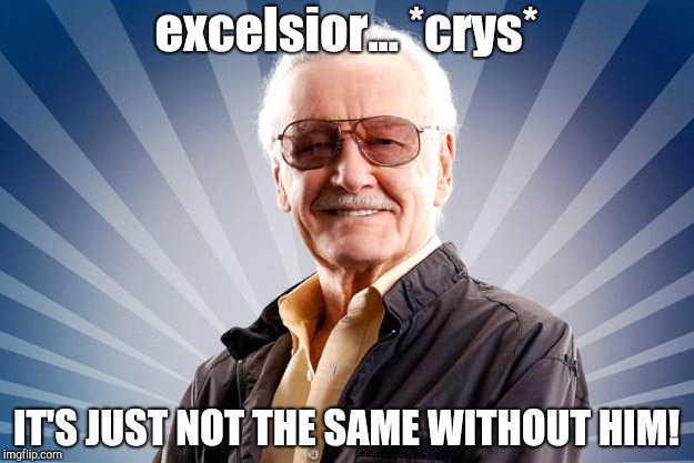 Stan Lee | excelsior... *crys*; IT'S JUST NOT THE SAME WITHOUT HIM! | image tagged in stan lee | made w/ Imgflip meme maker