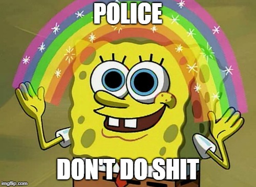 Imagination Spongebob Meme | POLICE DON'T DO SHIT | image tagged in memes,imagination spongebob | made w/ Imgflip meme maker