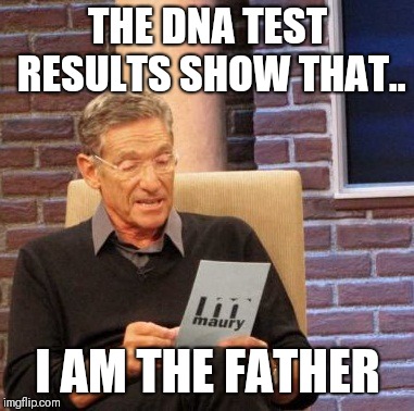 Maury Lie Detector | THE DNA TEST RESULTS SHOW THAT.. I AM THE FATHER | image tagged in memes,maury lie detector | made w/ Imgflip meme maker