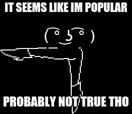 IT SEEMS LIKE IM POPULAR PROBABLY NOT TRUE THO | made w/ Imgflip meme maker