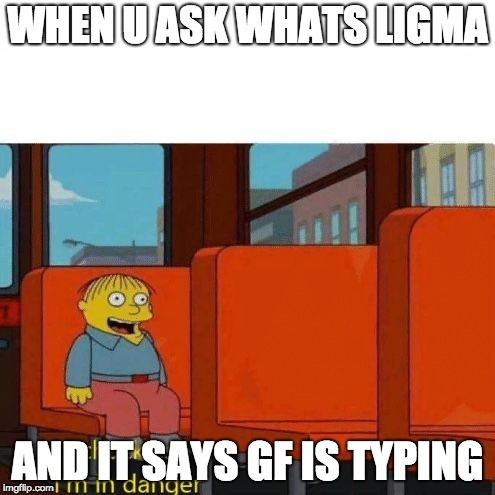 Chuckles, I’m in danger | WHEN U ASK WHATS LIGMA; AND IT SAYS GF IS TYPING | image tagged in chuckles im in danger | made w/ Imgflip meme maker