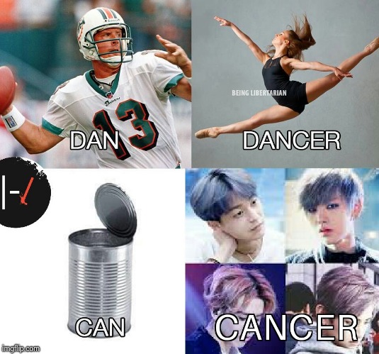 image tagged in dan dancer can cancer | made w/ Imgflip meme maker