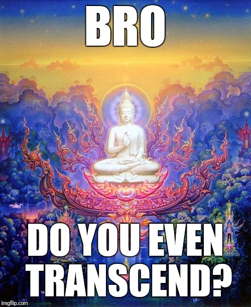 Buddha Bro | BRO; DO YOU EVEN TRANSCEND? | image tagged in buddha,bro | made w/ Imgflip meme maker