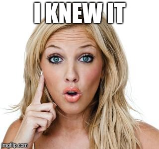 Dumb blonde | I KNEW IT | image tagged in dumb blonde | made w/ Imgflip meme maker