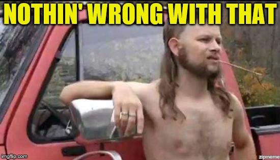 almost politically correct redneck | NOTHIN' WRONG WITH THAT | image tagged in almost politically correct redneck | made w/ Imgflip meme maker