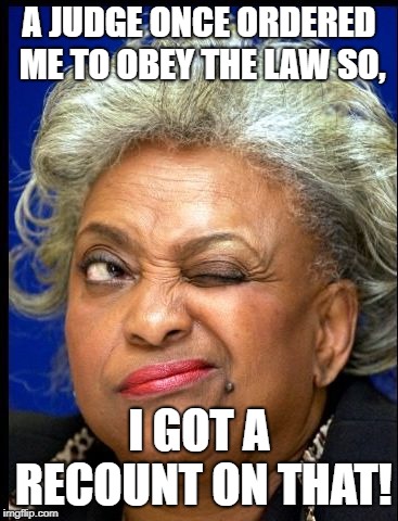Just recount it! |  A JUDGE ONCE ORDERED ME TO OBEY THE LAW SO, I GOT A RECOUNT ON THAT! | image tagged in brenda snipes,democrats,voter fraud,florida,meanwhile in florida | made w/ Imgflip meme maker
