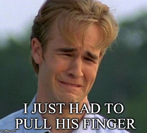I just had to pull his finger | I JUST HAD TO PULL HIS FINGER | image tagged in memes,1990s first world problems,funny memes | made w/ Imgflip meme maker