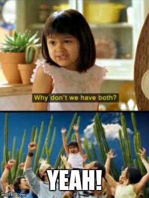 Why Not Both Meme | YEAH! | image tagged in memes,why not both | made w/ Imgflip meme maker