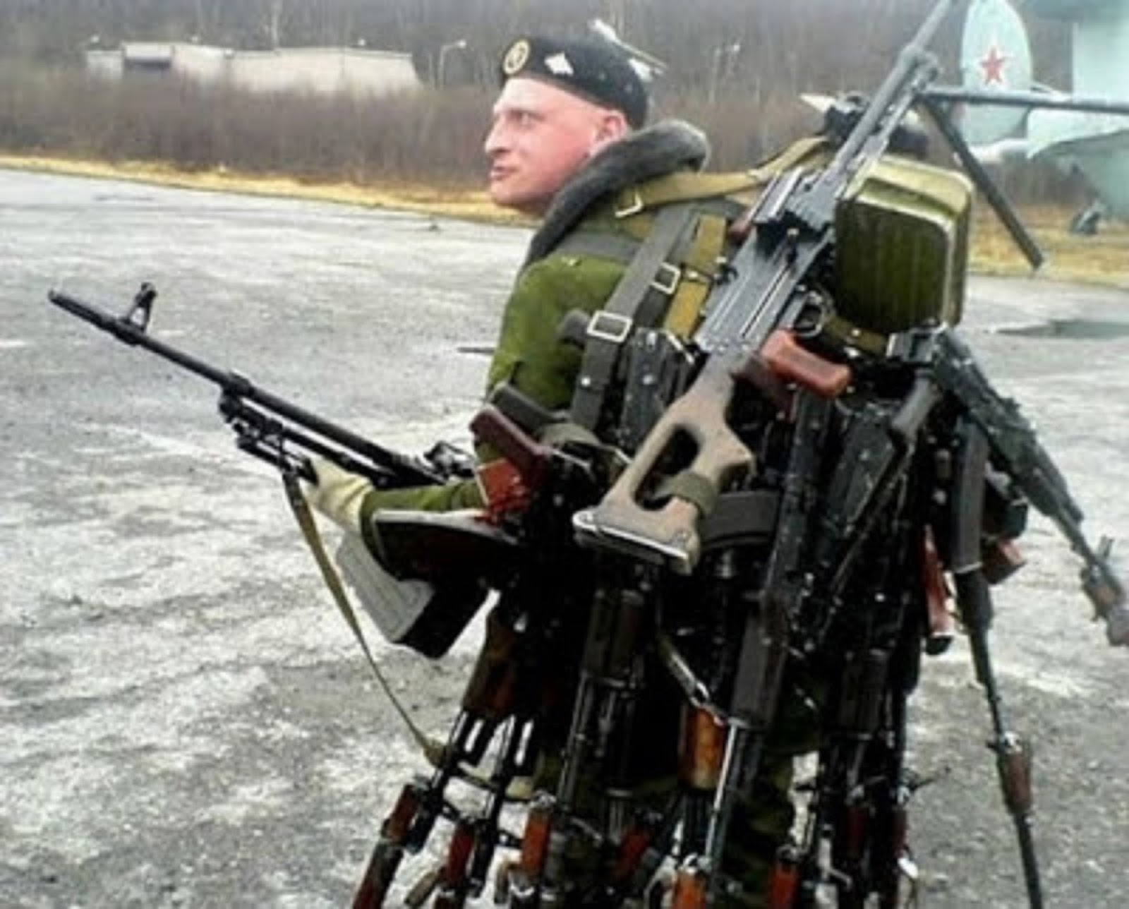 Russian soldier man Blank Meme Template