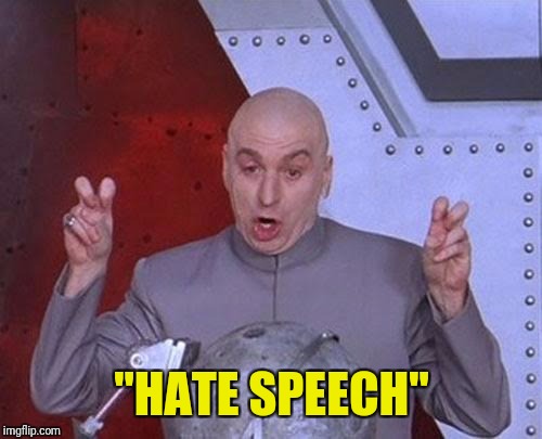 Dr Evil Laser Meme | "HATE SPEECH" | image tagged in memes,dr evil laser | made w/ Imgflip meme maker