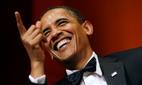 High Quality Barack Obama pointing and laughing Blank Meme Template