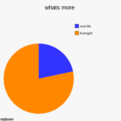 whats more | fortnight, real life | image tagged in funny,pie charts | made w/ Imgflip chart maker