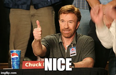 Chuck Norris Approves Meme | NICE | image tagged in memes,chuck norris approves,chuck norris | made w/ Imgflip meme maker