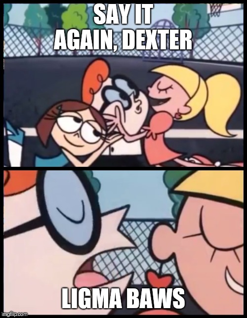 Say it Again, Dexter | SAY IT AGAIN, DEXTER; LIGMA BAWS | image tagged in say it again dexter | made w/ Imgflip meme maker