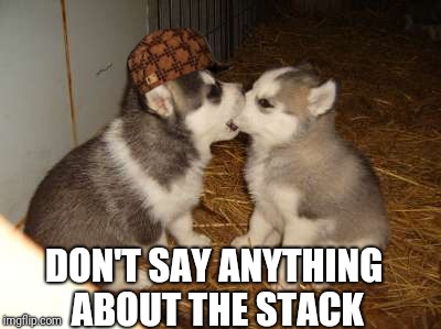 Cute Puppies | DON'T SAY ANYTHING ABOUT THE STACK | image tagged in memes,cute puppies,scumbag | made w/ Imgflip meme maker
