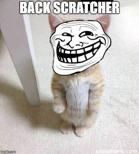 Troll Cat | BACK SCRATCHER | image tagged in troll cat | made w/ Imgflip meme maker