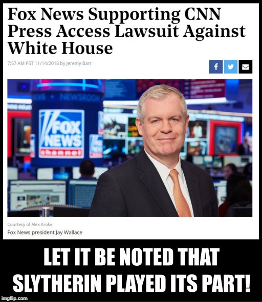 Let It Be | image tagged in slytherin,fox news,cnn,white house,lawsuit | made w/ Imgflip meme maker