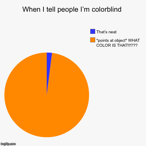 When I tell people I’m colorblind - Imgflip