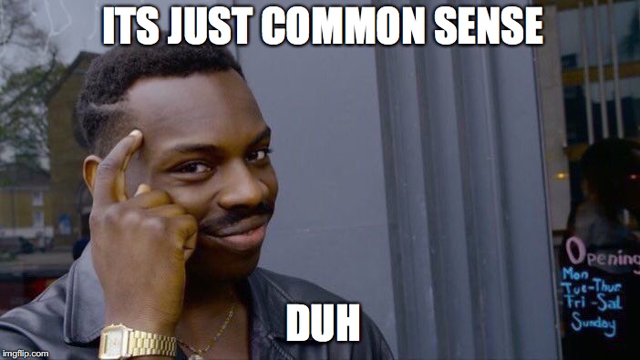Roll Safe Think About It | ITS JUST COMMON SENSE; DUH | image tagged in memes,roll safe think about it | made w/ Imgflip meme maker