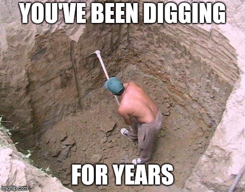 Dig a Hole | YOU'VE BEEN DIGGING FOR YEARS | image tagged in dig a hole | made w/ Imgflip meme maker