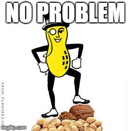 mr peanut | NO PROBLEM | image tagged in mr peanut | made w/ Imgflip meme maker